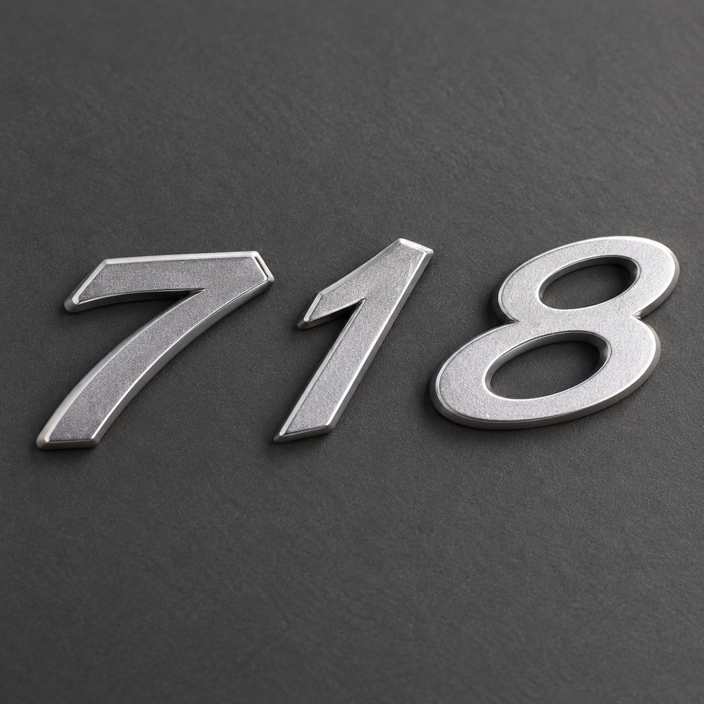 Silver-coloured aftermarket 718 badge set