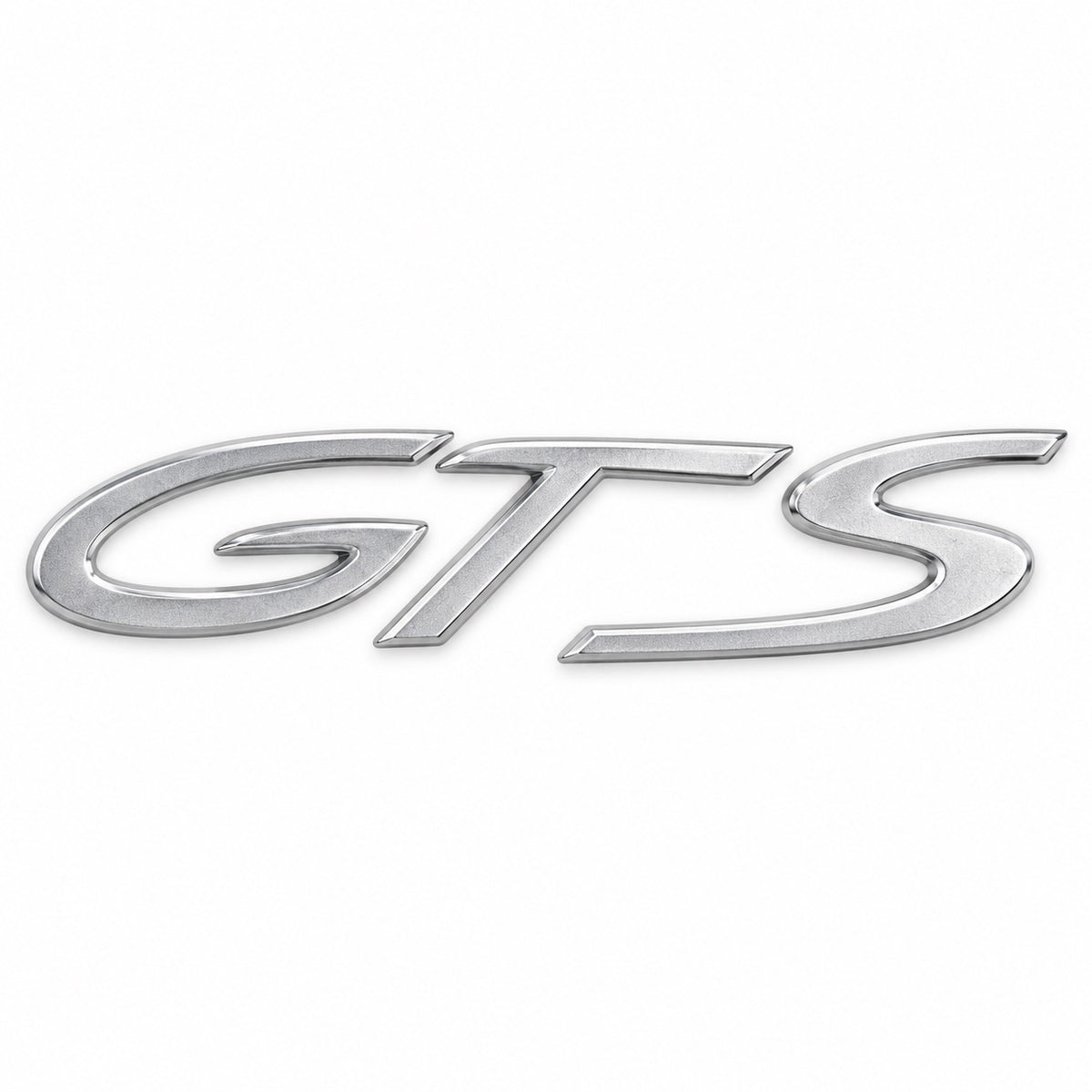 Silver-coloured aftermarket GTS badge set