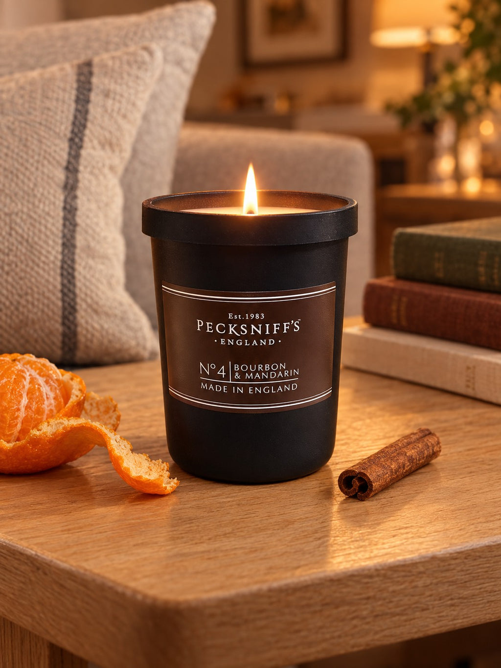 Pecksniff's No.4 Bourbon & Mandarin Candle 100g – Box of 10 (Brand New)