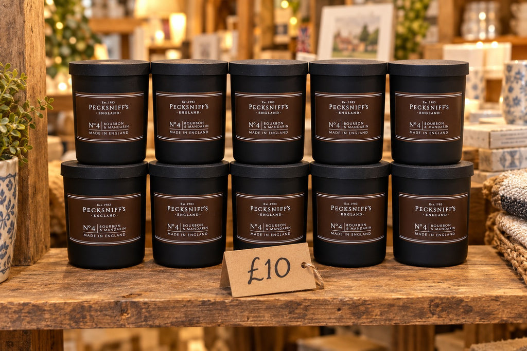 Pecksniff's No.4 Bourbon & Mandarin Candle 100g – Box of 10 (Brand New)