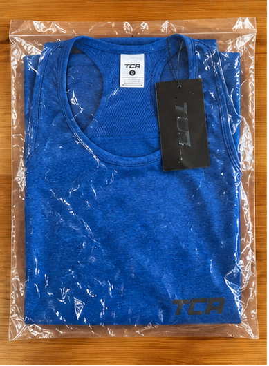 TCA Women's Racerback Tank Top – Blue – M – garment and label photographs
