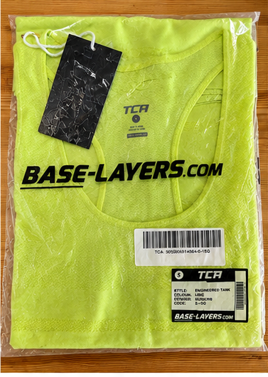 TCA Women's Engineered Tank Top – Lime – S – garment and label photographs