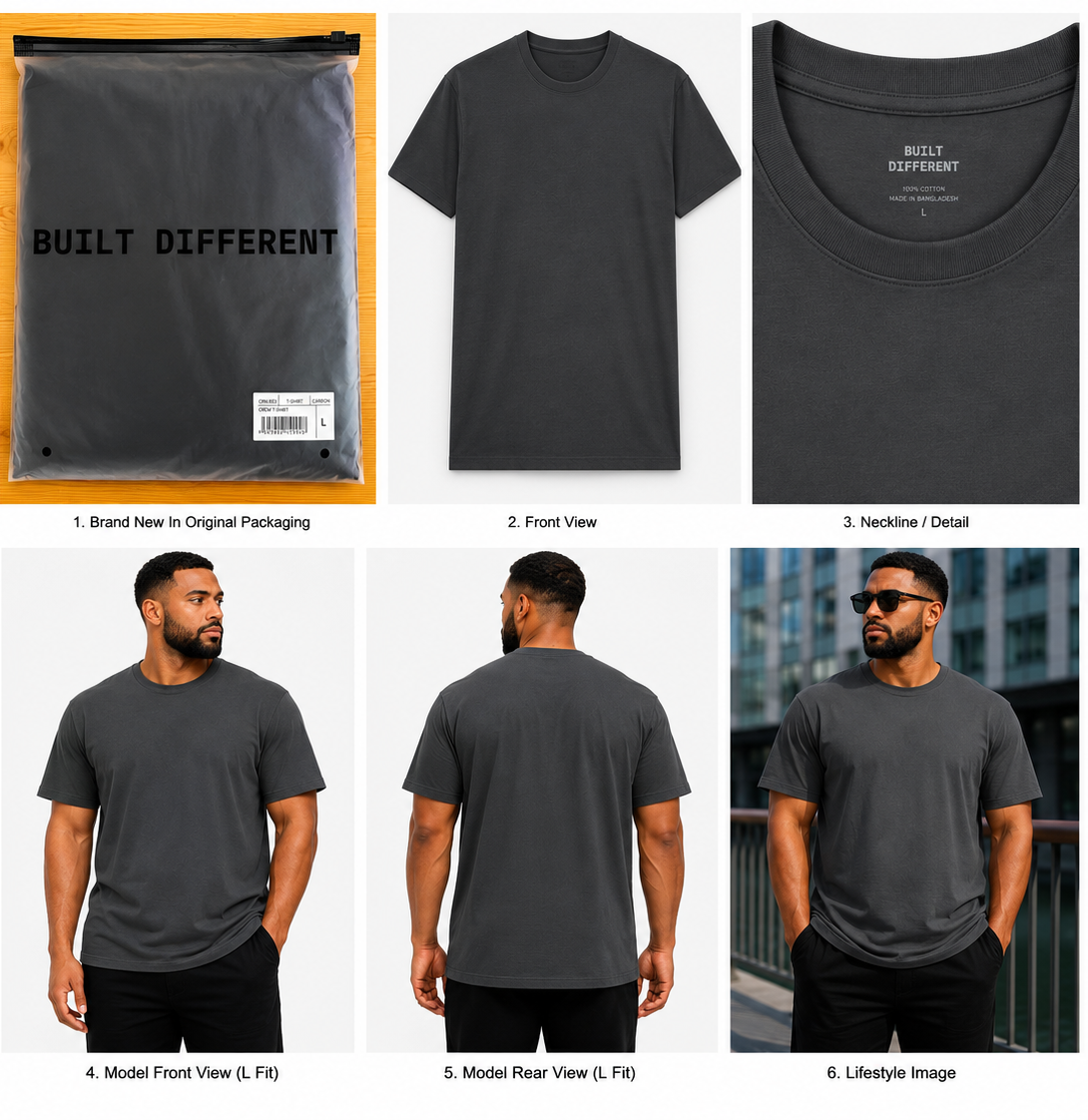 Built Different Carbon Crew-Neck T-Shirt – L