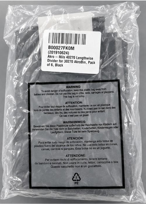 Akro-Mils 40270 Dividers for 30270 AkroBin – Pack of 6 — actual stock photograph