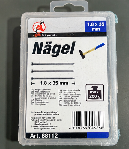 BGS 88112 Nails – 1.8 × 35mm, 200g Box